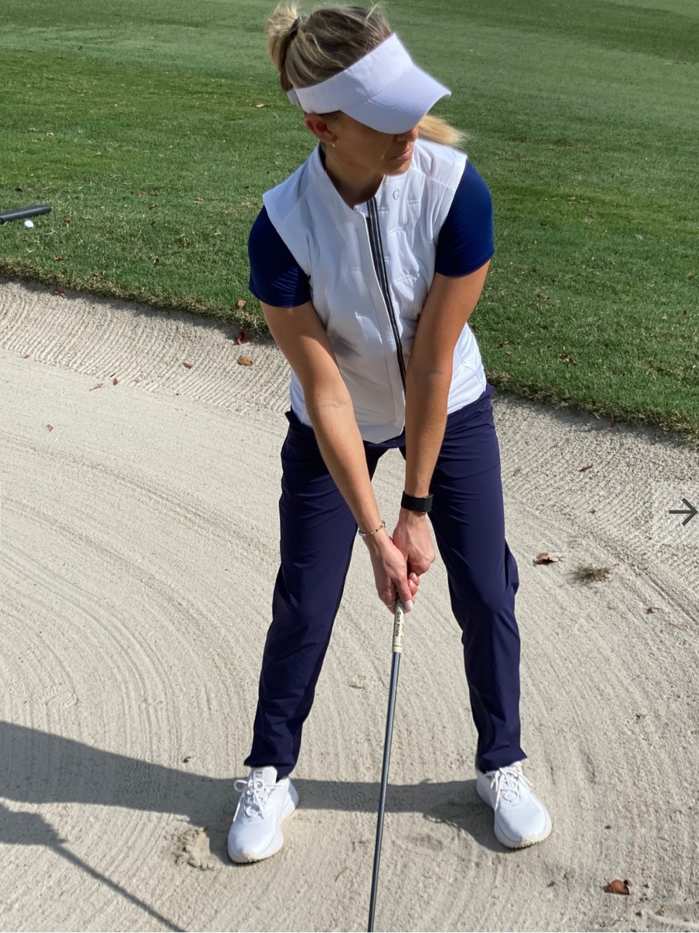 Womens golf white vest - Galway Bay